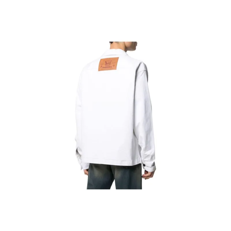 DIESEL Denim Jackets Men White-1