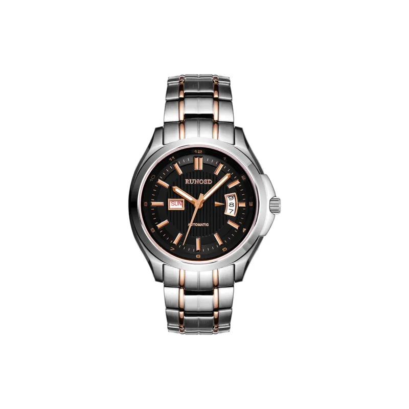 RUNOSD Mechanical Movement Stainless Steel Watchband Watch Men's Watches White Dial-6