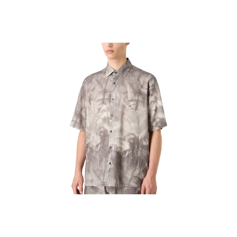 EMPORIO ARMANI Palm Tree print Button up Shirt-1