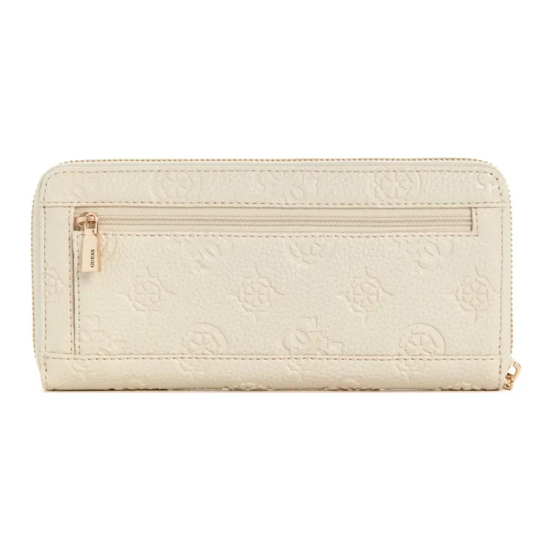 GUESS Artificial Leather Wallet Large Size Women's Gray White-1