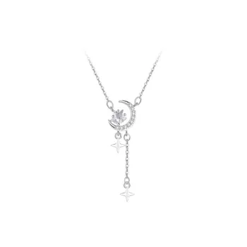 MOVER Necklaces Women's Star Moon Promise Fringe Necklace
