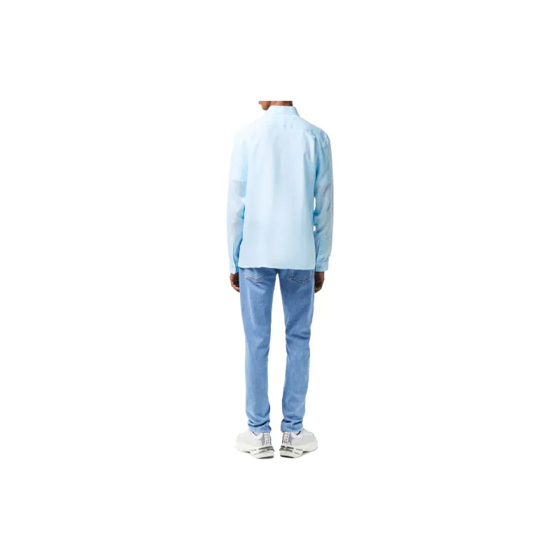 LACOSTE Logo embroidered Linen Shirt-2