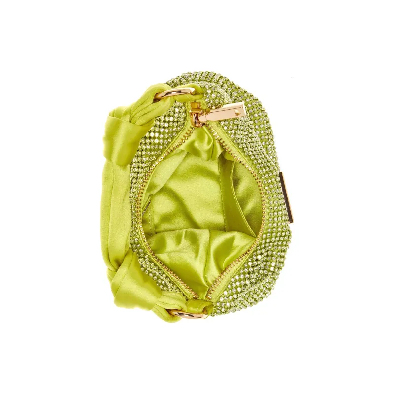 GUESS Satin Shoulder Bag Crossbody Bag Handbag Mini Women's Yellow-3