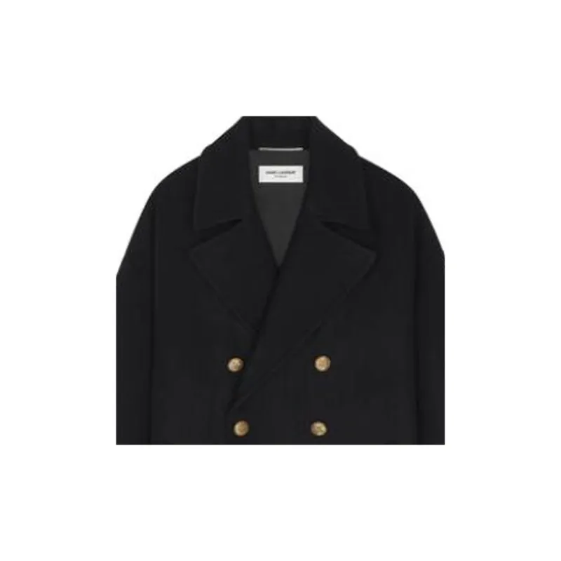 SAINT LAURENT Coats Men Black-6