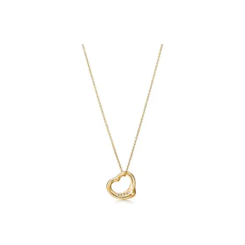 TIFFANY & CO. Elsa Peretti® 18K Gold Rhinestone Embellished Necklaces Women's Gold