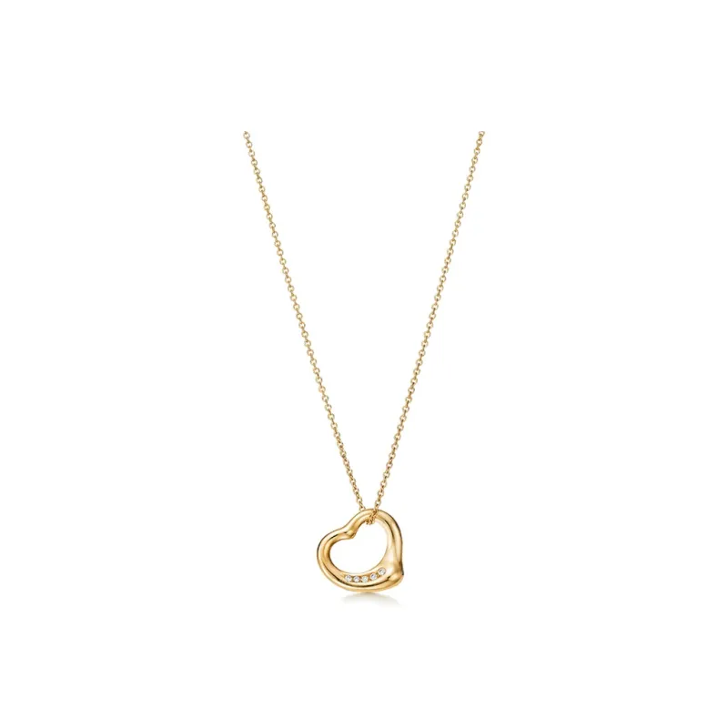 TIFFANY & CO. Elsa Peretti® 18K Gold Rhinestone Embellished Necklaces Women's Gold-0