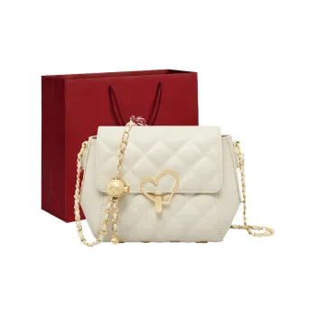 Old Man's Head Cow Leather Shoulder Bag Crossbody Bag Women's White