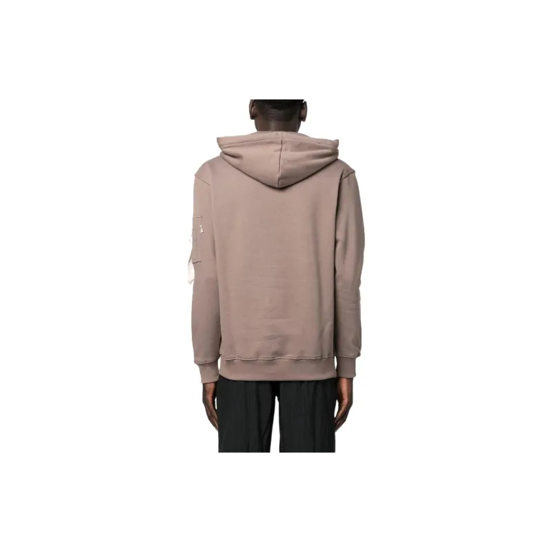 Alpha Industries Logo embroidered Organic Cotton Hoodie-3