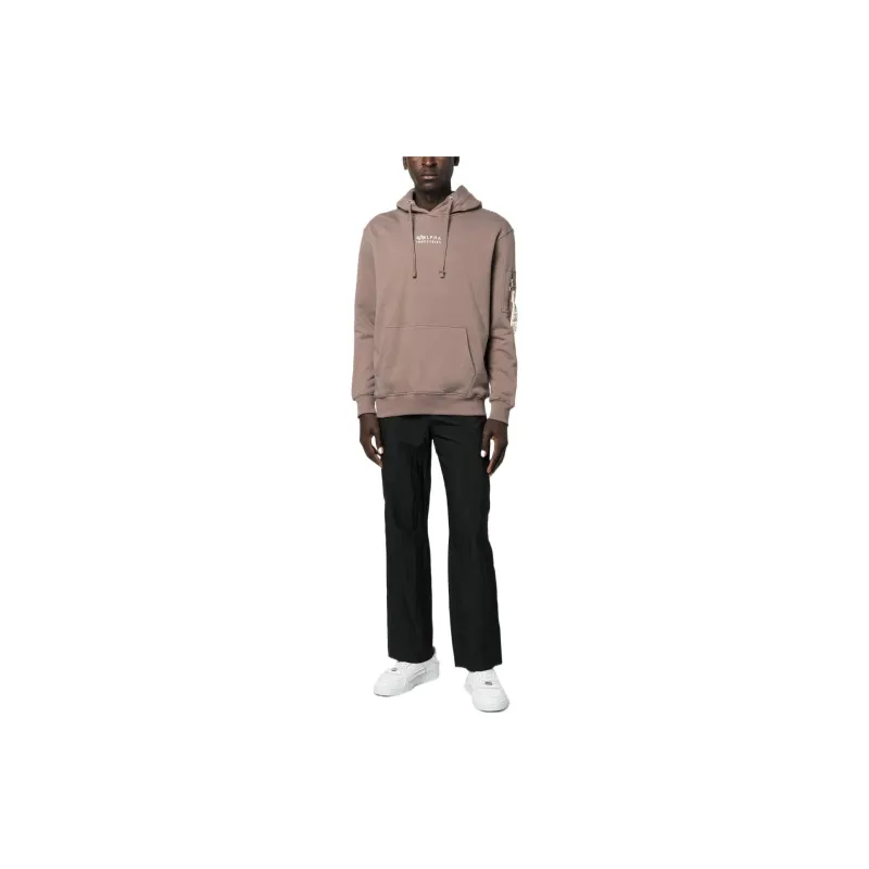 Alpha Industries Logo embroidered Organic Cotton Hoodie-1