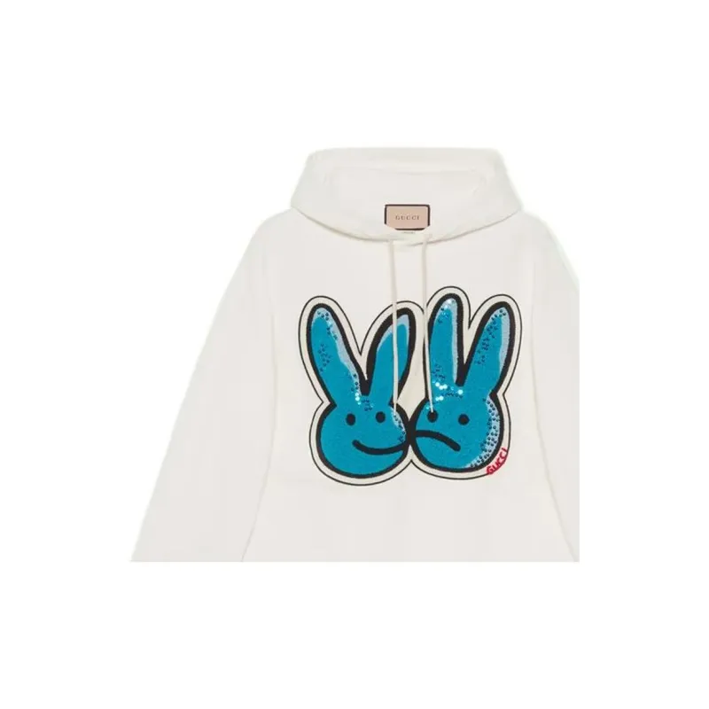 GUCCI Bunny print Cotton Jersey Sweatshirt-4