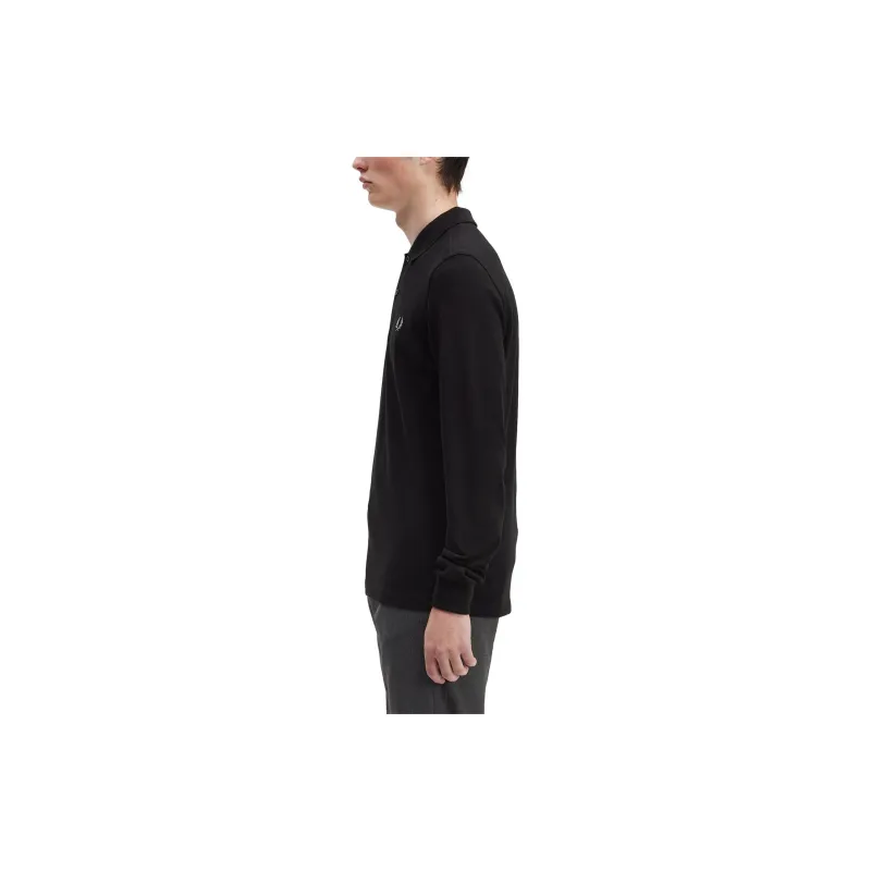 FRED PERRY Long Sleeved Logo Embroidered Polo Shirt-3