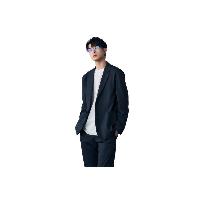 MIANXIANSHENG Business Suit Men's Deep Navy Blue-6