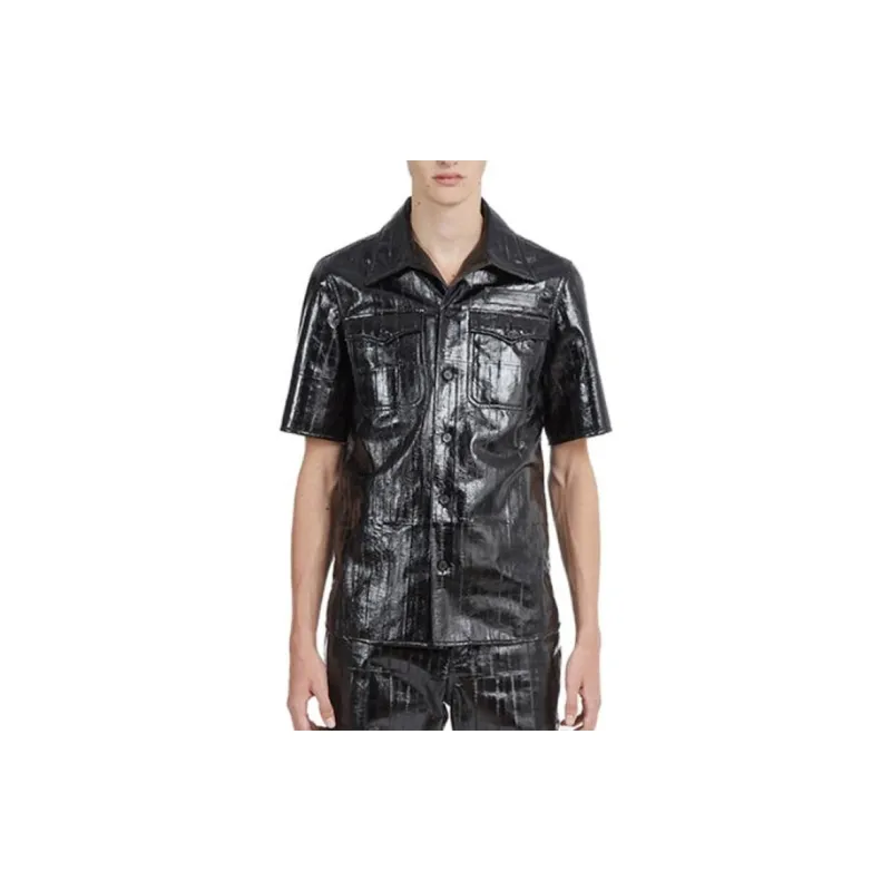 Ferragamo Leather Jackets Men Black-2