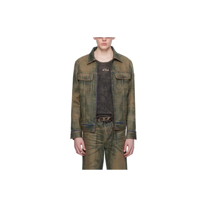 DIESEL x SSENSE SS24 OVAL D Collection Denim Jacket Unisex Brown-1