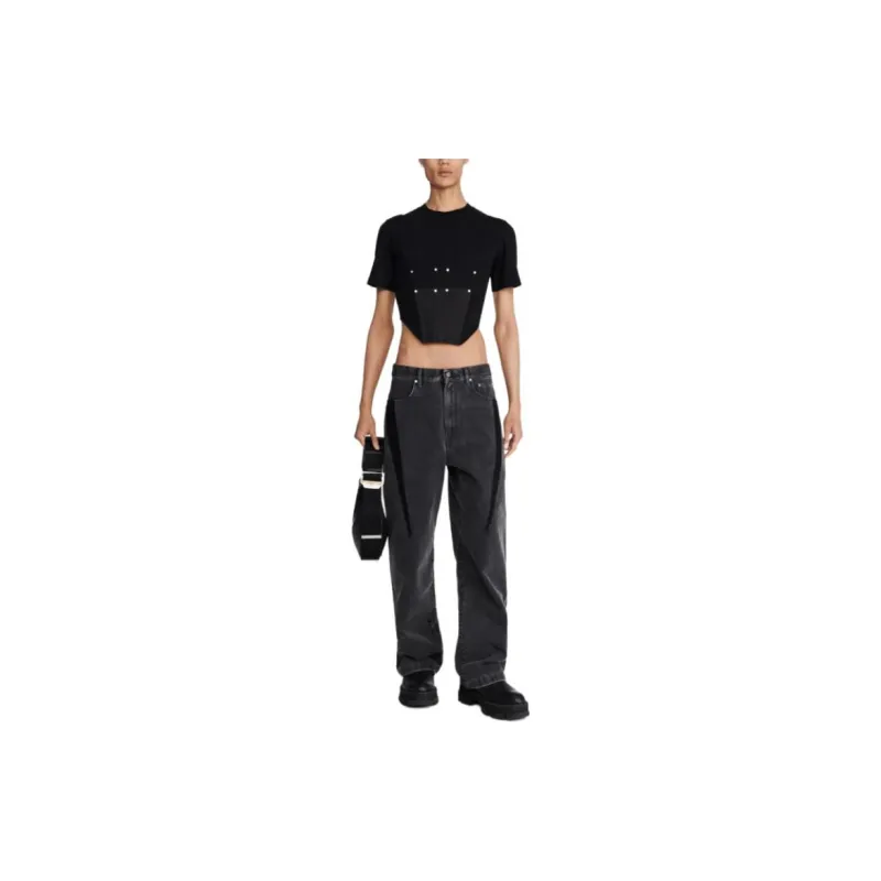 DION LEE SS24 Set in Sleeve T Shirt Unisex Black-1