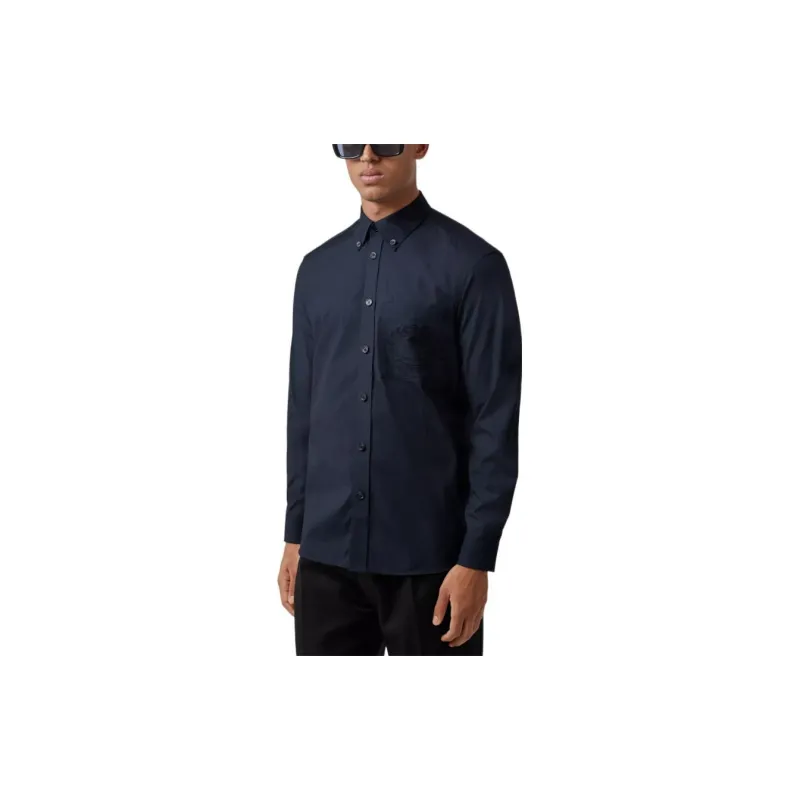 Burberry Logo Embroidered Long Sleeved Shirt-3