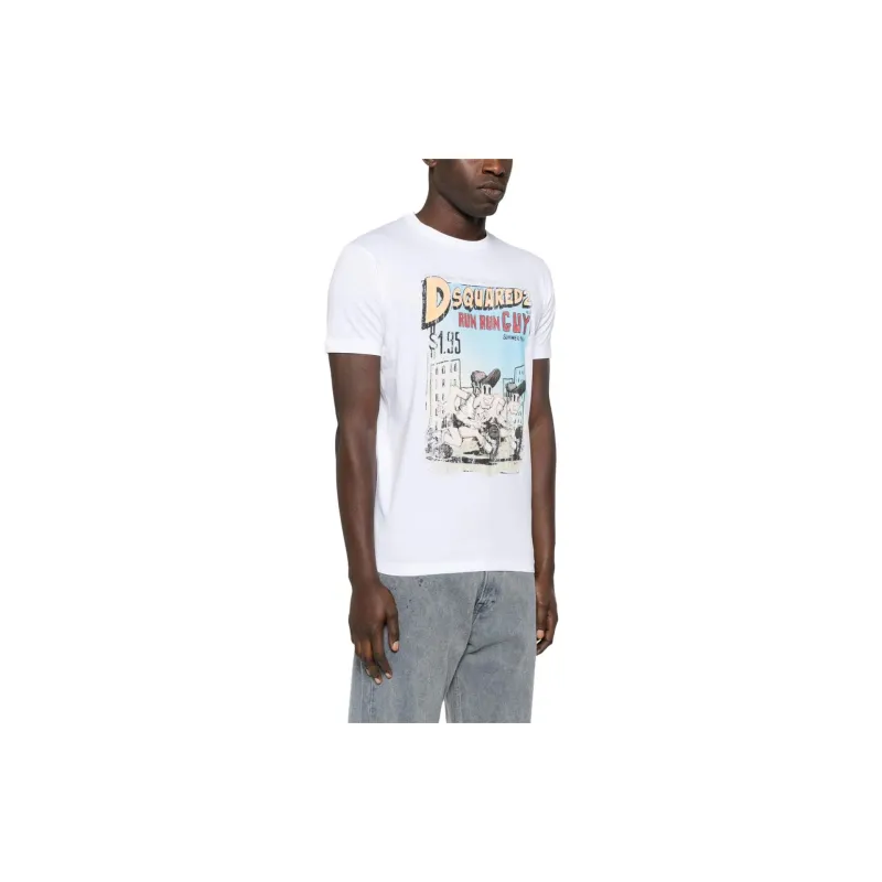 DSQUARED 2 Graphic Printed Crewneck T Shirt-3