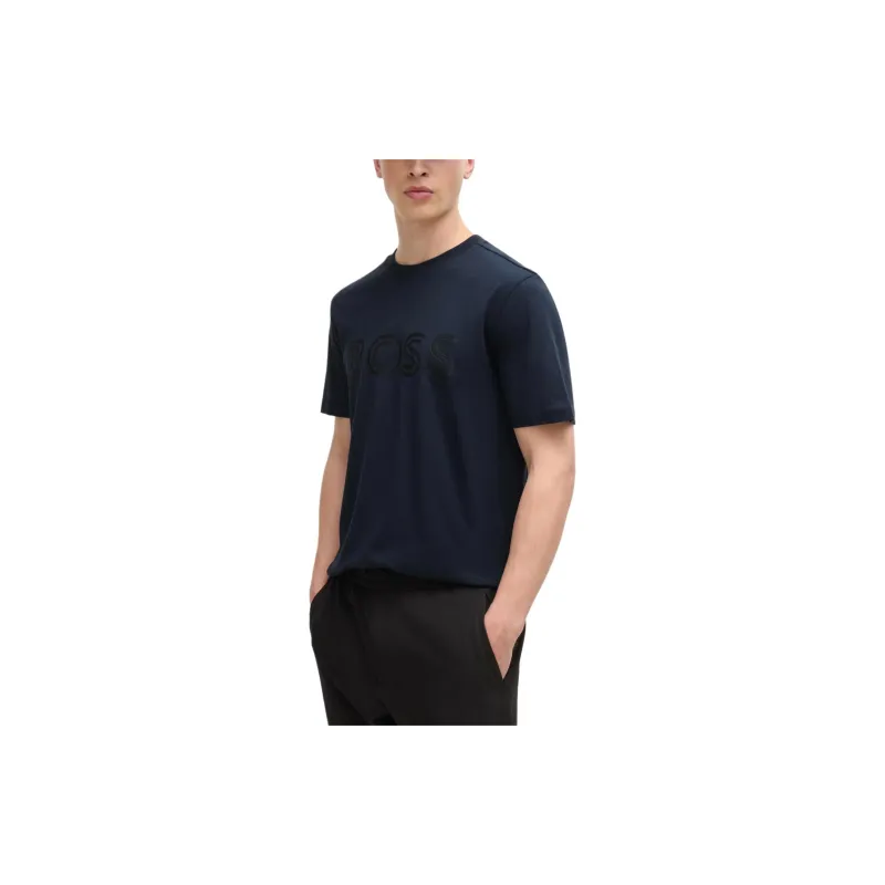 HUGO BOSS Maxi Logo Embossed Crewneck T-Shirt-1
