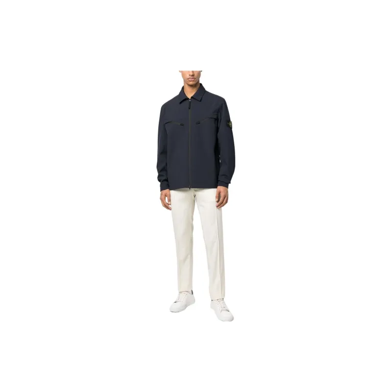 STONE ISLAND LIGHT SOFT SHELL R SERIES SOFT SHELL Jackets & Coats Men's Marine Blue-1