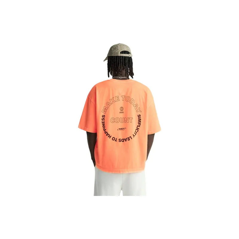 ZARA T-Shirts Men Neon Orange-3
