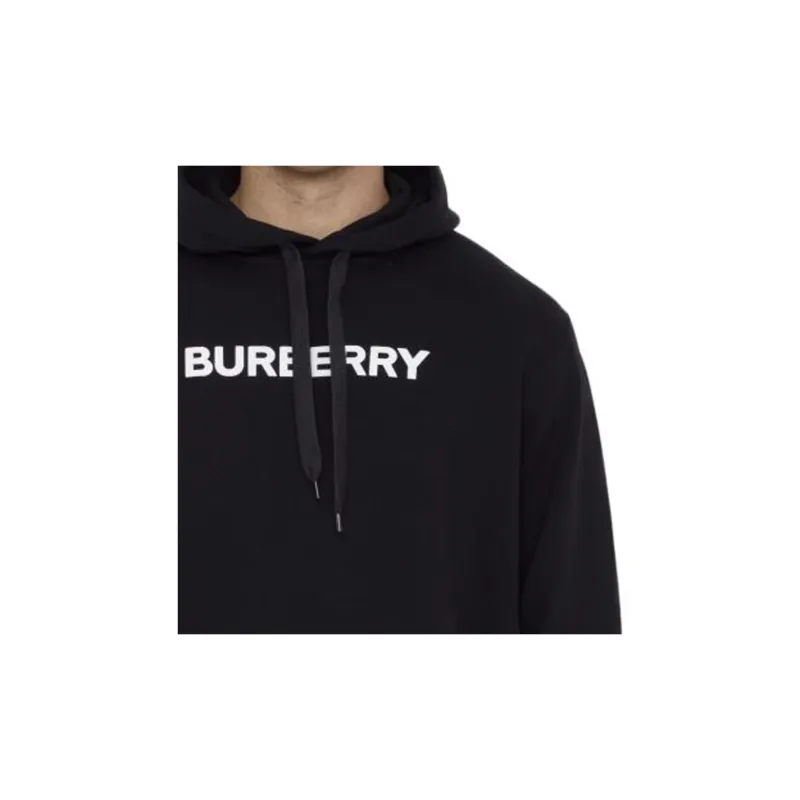 Burberry Logo Printed Drawstring Hoodie-5
