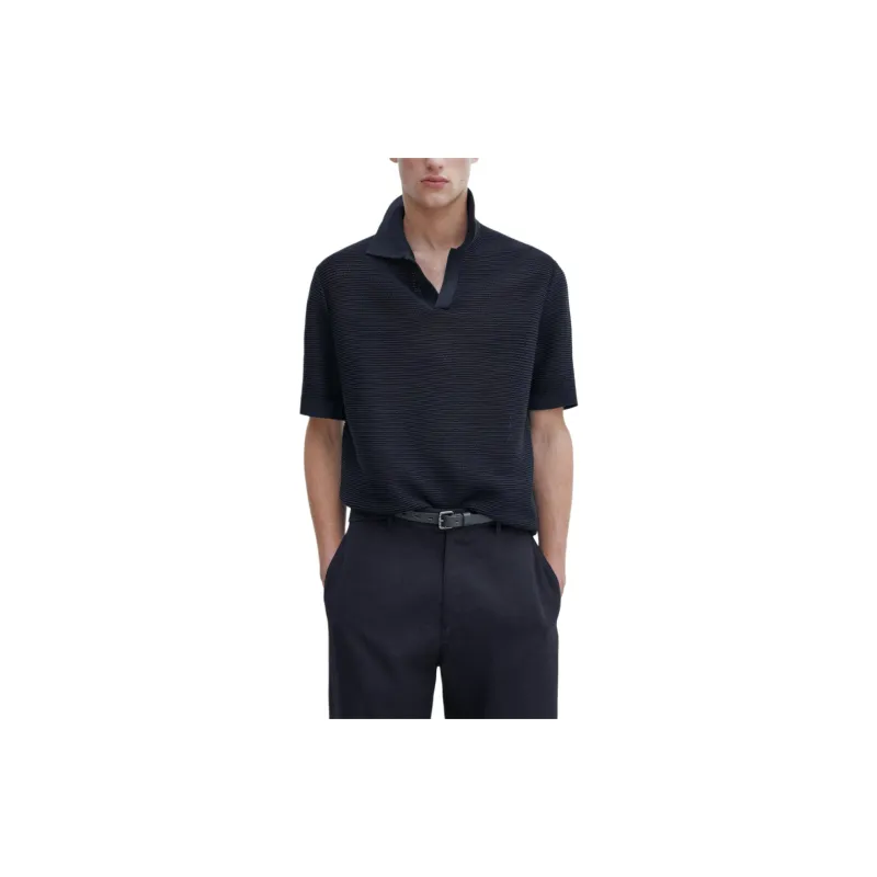 Massimo Dutti Polo Shirt Men's Navy Blue-3