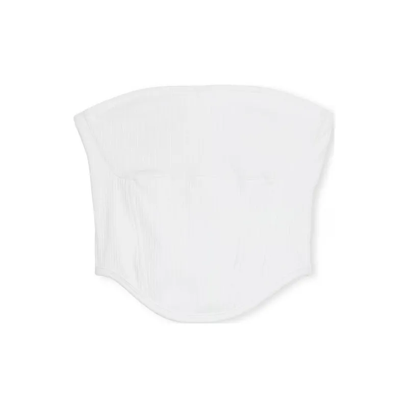 Victoria's Secret PINK Bralettes Bra Tops The Cinched Cotton Strapless Bra Women's Optical White-0