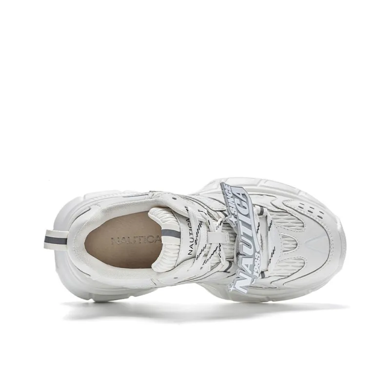 NAUTICA Cushioning Anti-Slip Wear-Resistant Breathable Height Increasing Low-Top Chunky Sneakers Unisex Silver-9