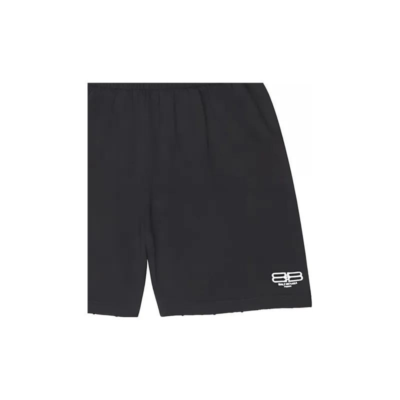 Balenciaga BB Paris Icon FW22 Casual Shorts Loose Fit Men's Black-5