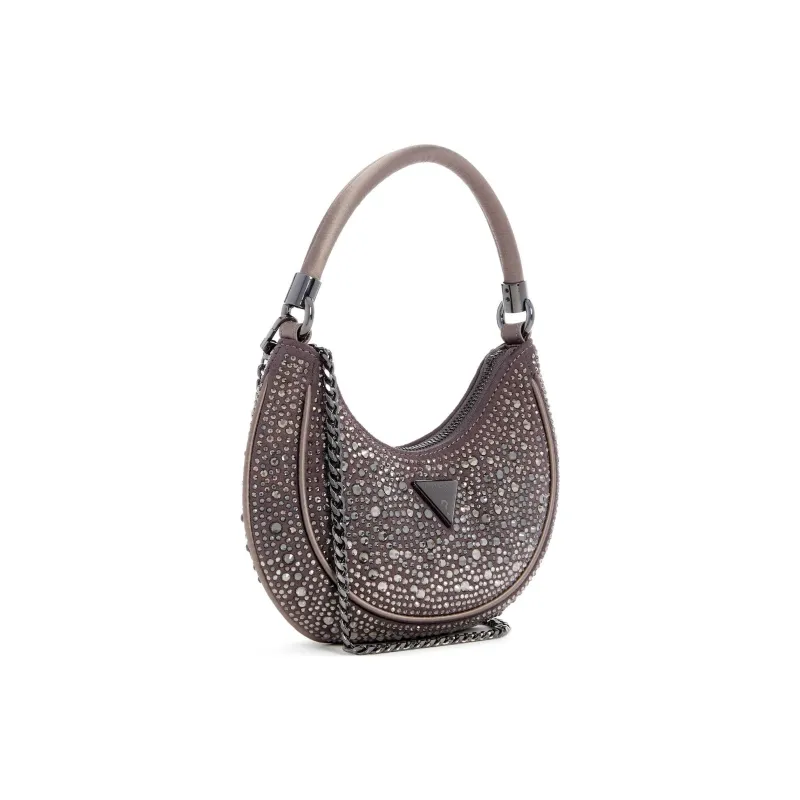 GUESS Microfiber Vagabond Bag Shoulder Bag Crossbody Bag Handbag Small Size Women's Metallic-1