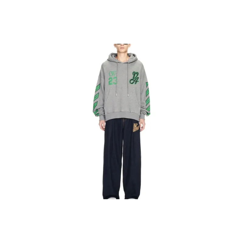 OFF WHITE 23 Varsity Skate Drawstring Long Sleeved Hoodie-1