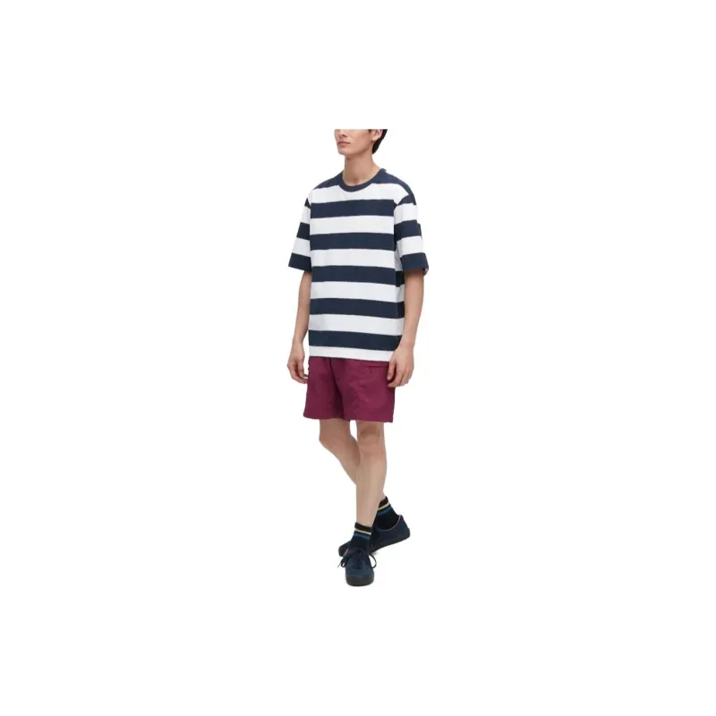 UNIQLO Drop Shoulder Sleeve T Shirt Unisex Navy Blue-1