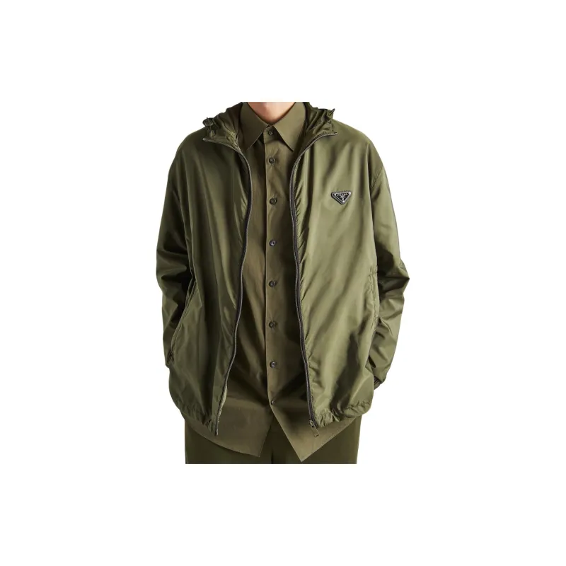 PRADA Triangle Logo Plaque Track Jacket-3