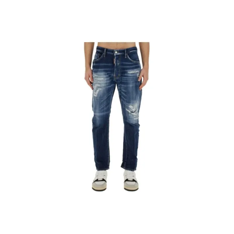 DSQUARED 2 Mid Rise Distressed Washed Denim Jeans-4