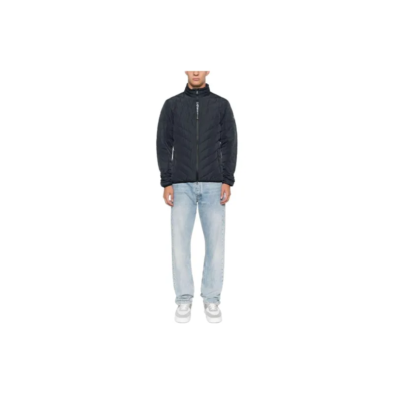 EMPORIO ARMANI Logo Patch Zipped Quilted Jacket-1
