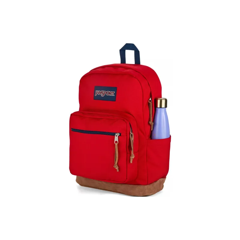 JanSport Fabric Bonded Suede Backpack Unisex Red-2