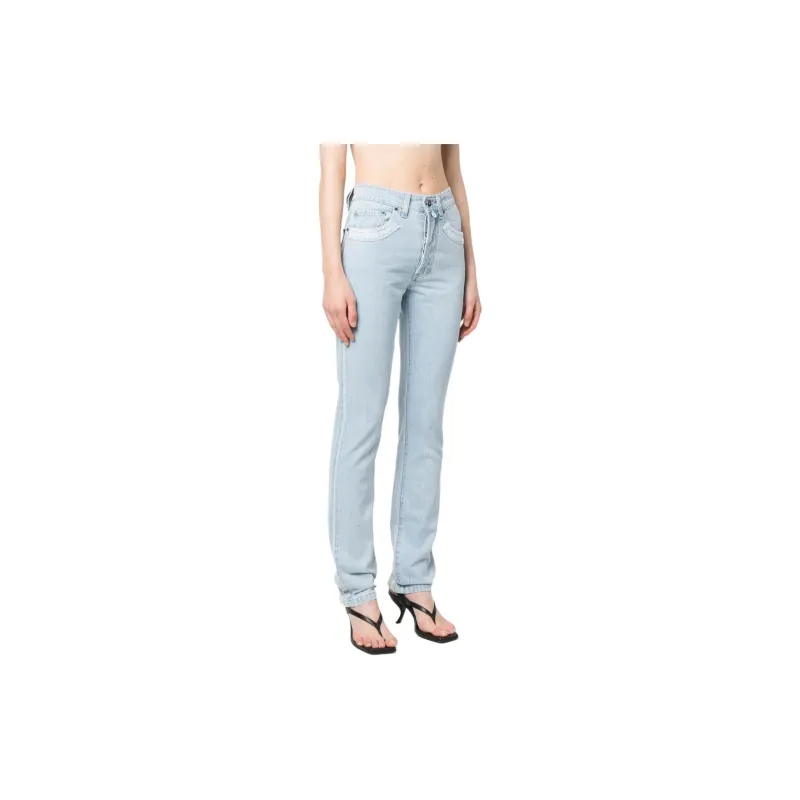 032c Double Shift Ripped patch Straight leg Jeans-3