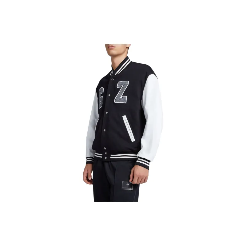 Giuseppe Zanotti Flocked logo Varsity Bomber Jacket-3