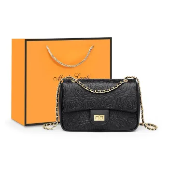 MashaLanti Cow Leather Patchwork Synthetic Leather Crossbody Bag Regular Women's Black