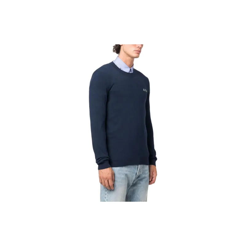 A.P.C Alois Logo embroidered Fine knit Jumper-3