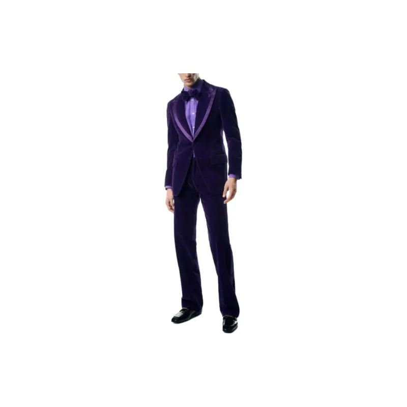 TOM FORD Compact Light Velvet Atticus Cocktail Jacket Jackets Coats Men's Purple-1