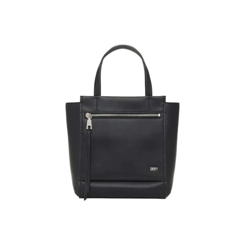 DKNY Leather Tote Bag Shopping Bag One Shoulder Handbag Crossbody Bag Women's Black-0