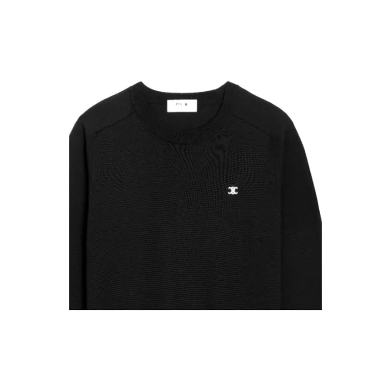 CELINE Triomphe Crew Neck Sweater In Wool-4