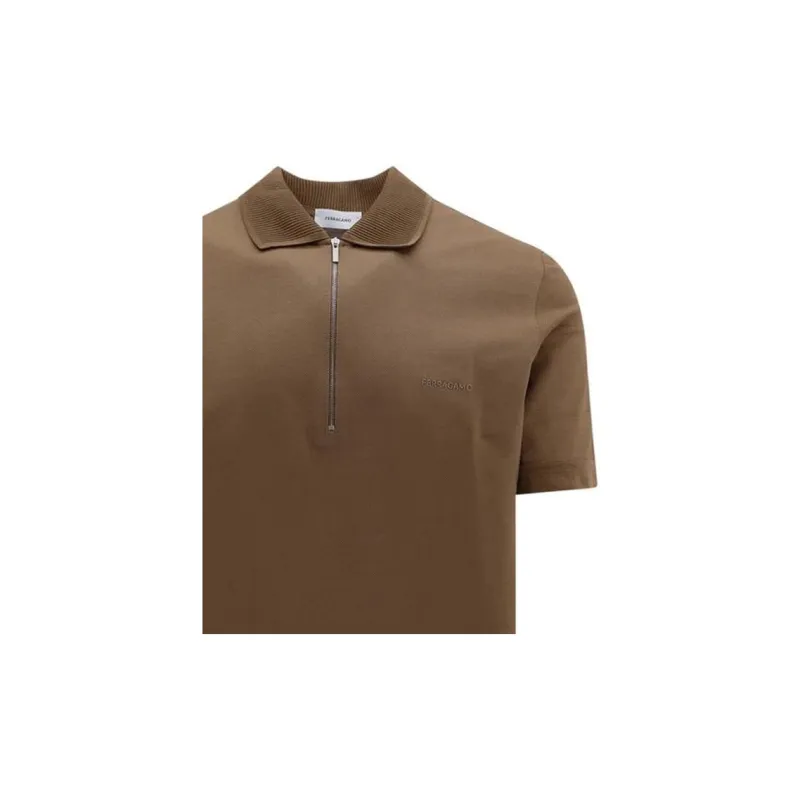 FERRAGAMO SS24 Polo Shirt Men's Wheat Brown-4