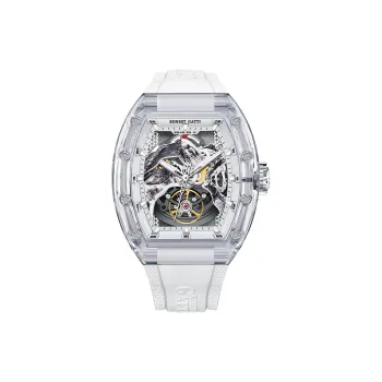 BONEST GATTI Automatic Mechanical Movement Rubber Strap Watch Unisex White Dial
