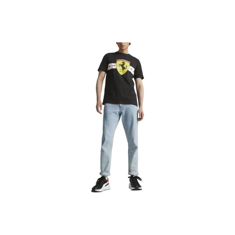 PUMA Ferrari Race Heritage Big Shield T Shirt T Shirt Men's Black-2