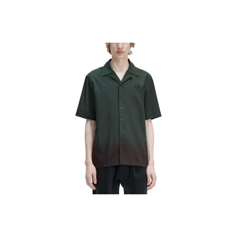 FRED PERRY Revere Collar Shirt Shirt Men's Night Green-2