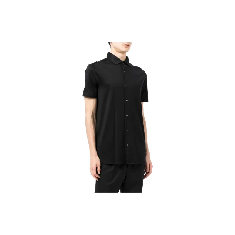 EMPORIO ARMANI Asv Short-sleeved Lyocell-blend Jersey Shirt-1
