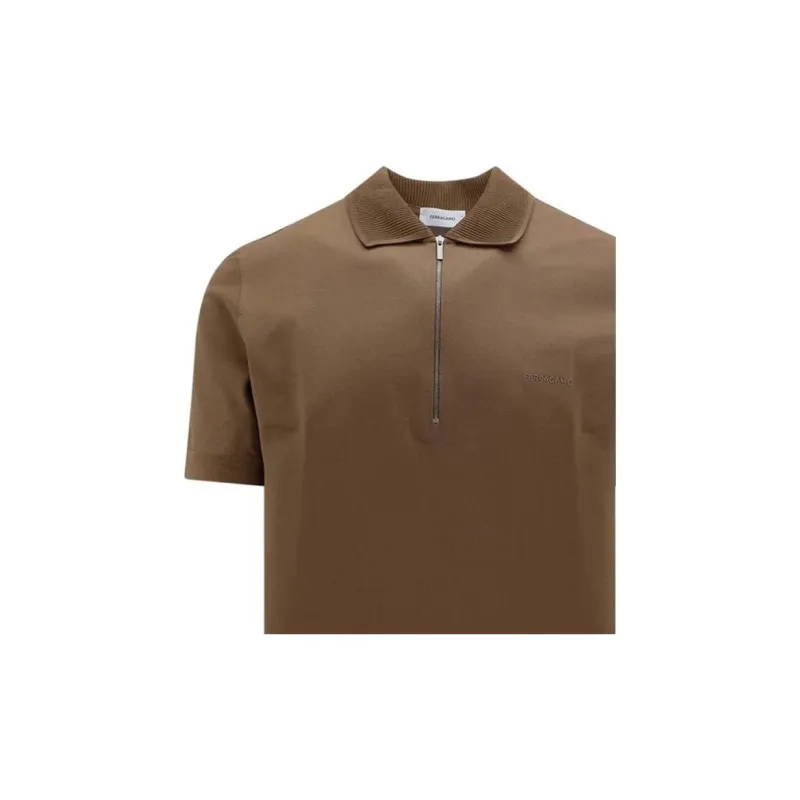 FERRAGAMO SS24 Polo Shirt Men's Wheat Brown-3