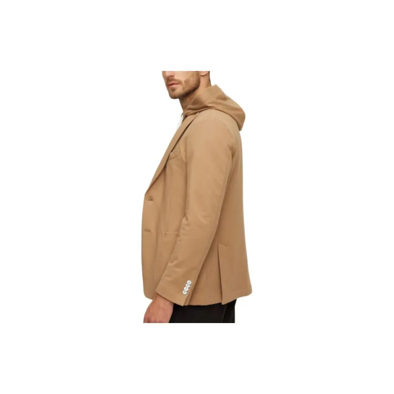 HUGO BOSS Hooded Jacket Hugo Boss C-Hanry J-Hoodie Jackets Coats Men's Light Brown-5